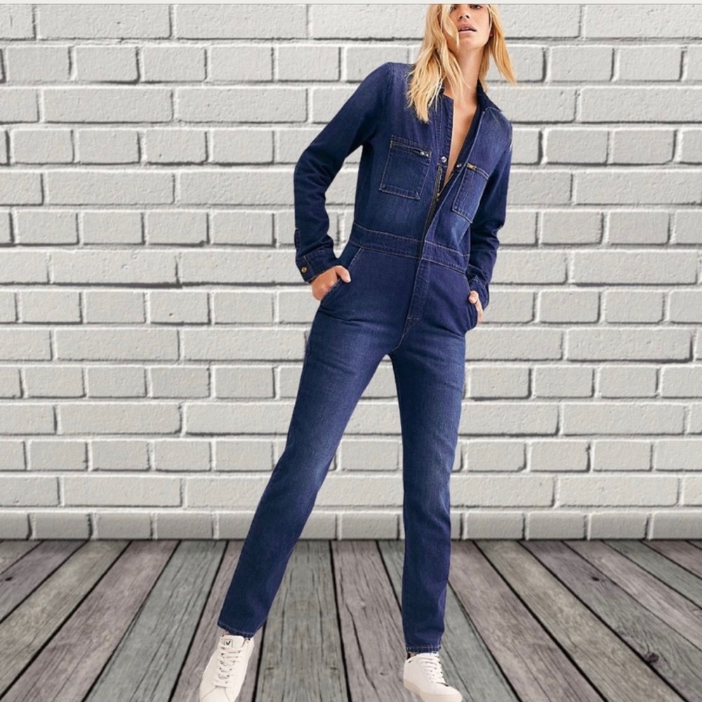 Free People Lee Union All's Coverall Pacific Blue